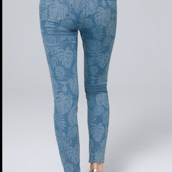 Palm Leaf Laser Printed Skinny Jean - Picture 4 of 6